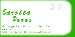 sarolta poros business card